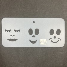 NeedleArts Intl. Reusable Mylar Stencil Trio Of Faces Simplistic Smiling Profile
