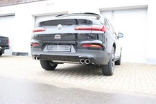 Edelstahl Duplex Sportauspuff BMW X4 G02 je 2x80mm doppelwandig abgeschr�gt