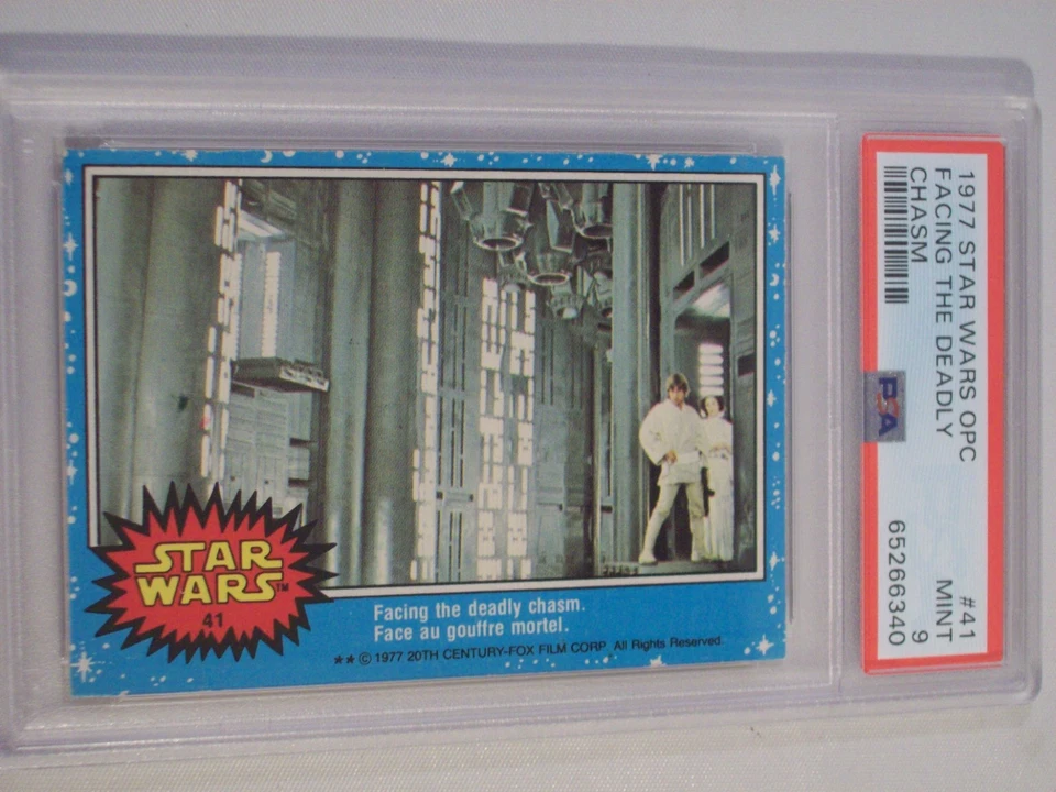 1977 O-Pee-Chee Star Wars Facing the Deadly Chasm # 41 PSA 9 como nuevo Foto 2 de 4