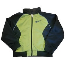 Nike Boys 2T Lime Green Black Camo Swoosh Full Zip Track Jacket Mock Neck
