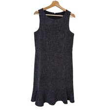 Ann Taylor A Line Sleeveless Dress Size 10 Gray Fluted Hem Business Minimal NWT