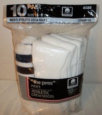 Vtg New Unopened 10 Pairs Mens Size 10-13 Tube Socks Poly-Cotton 5 Striped Prs