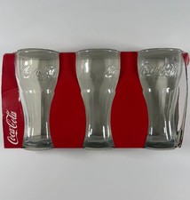 Coca Cola Glasses x3 Vintage 35 Cl Advertising Glasses Boxed NOS