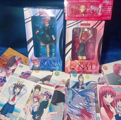 Elfen Lied 2007 Bulk Set Wave NYU NANA LUCY Figure Doll Face DVD Postcard Japan
