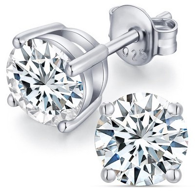 Metall Meister runde Brillant Lab Grown Diamant Ohrstecker 18K Weißgold