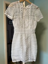 H&M White Lace Crochet Mini Dress – Size EUR 36 / UK 8