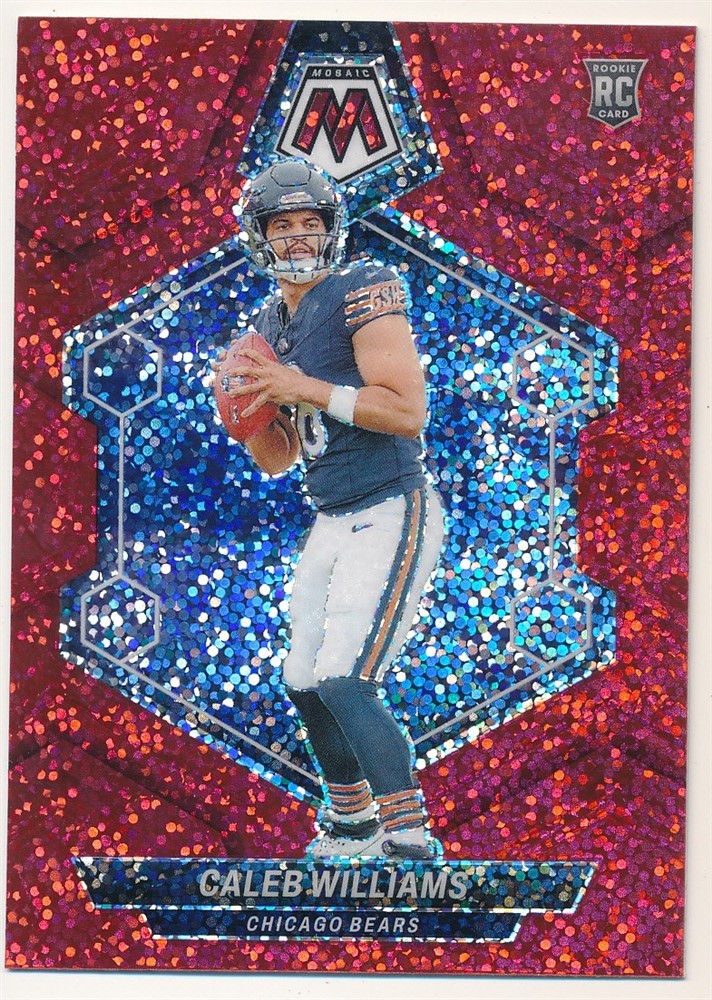 CALEB WILLIAMS 2024 PANINI MOSAIC 301 RC ROOKIE RED SPARKLE PRIZMS BEARS MINT SP