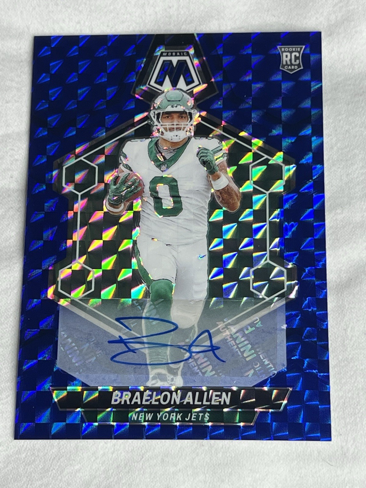 2024 Panini Mosaic BLUE MOSAIC PRIZM ROOKIE AUTO BRAELON ALLEN #389 #22/99 RC