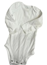 Carter's White Long Sleeve Snap Bodysuit 9-12M Pre-owned