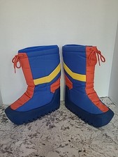 80 s Vintage Moon Boots Size Women's 3-4 Blue, Red, Yellow Snow Outdoors