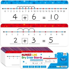 15 PCS Number Line Dry Erase Boards, Double Sided Writable and Erasable Board...