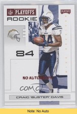 2007 Playoff NFL Playoffs Rookie Red Signatures Craig Davis Buster Auto READ 0b5