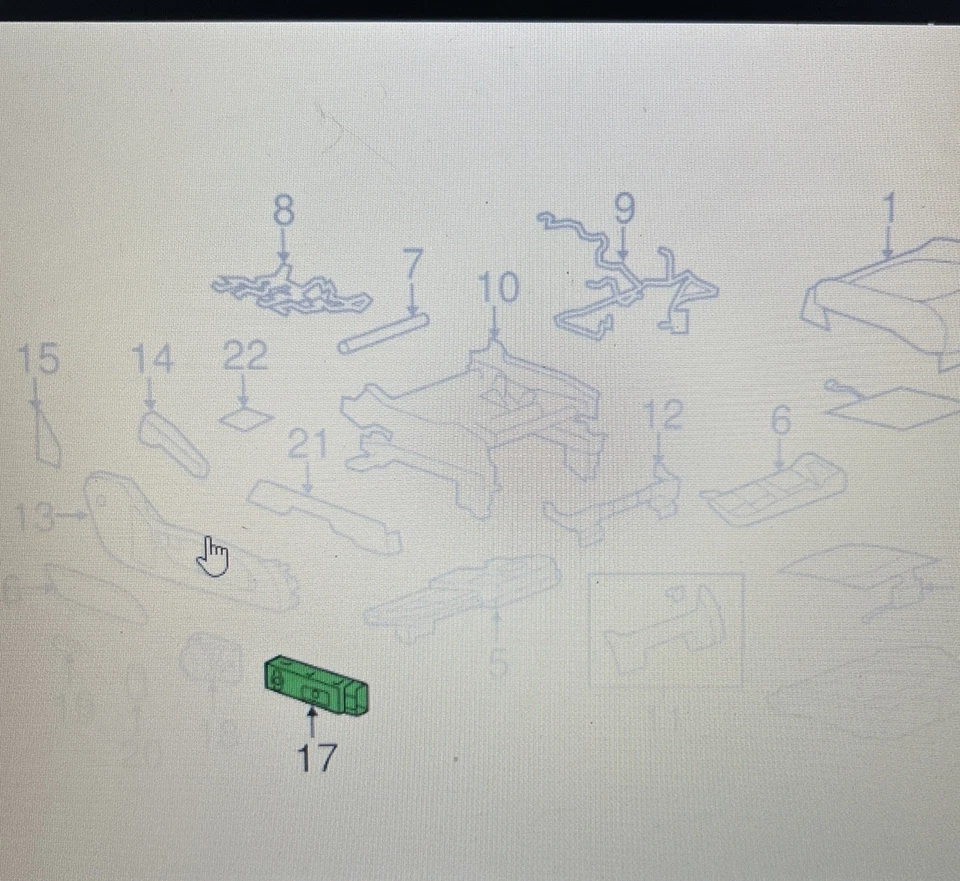 Подлинный переключатель управления сиденьем под правую руку GM 2007-17 Buick Enclave GMC Acadia 15259066 - Изображение 3 из 4