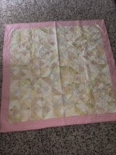 Vintage Quilt Baby Crib Lap Quilt Patchwork Fabrics Pink Pastels