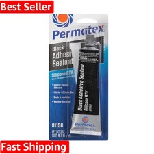 Versatile 3 oz Black Silicone Adhesive Sealant for All Materials - Pack of 1