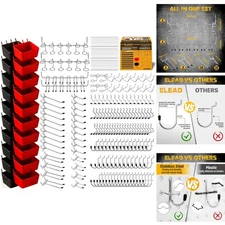 297 Heavy-Duty Pegboard Accessory Kit with Bins - Organize Your Workspace Today