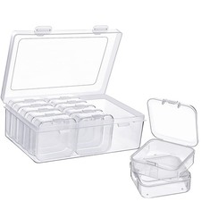 12 Pieces Small Clear Plastic Beads Storage Container and Organizer Transpare...