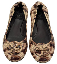 Tory Burch Women's Snake Print Flat Ballerina Shoes, Size 8M
