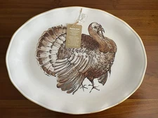 Opificio Etico Italy Large Ceramic 18.5" x 14" Turkey Thanksgiving Platter NWT