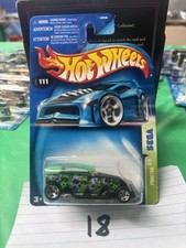 2003 Hot Wheels #111 Sega Series 2/5 PHAETON Black-Green w/Chrome 5 Spokes