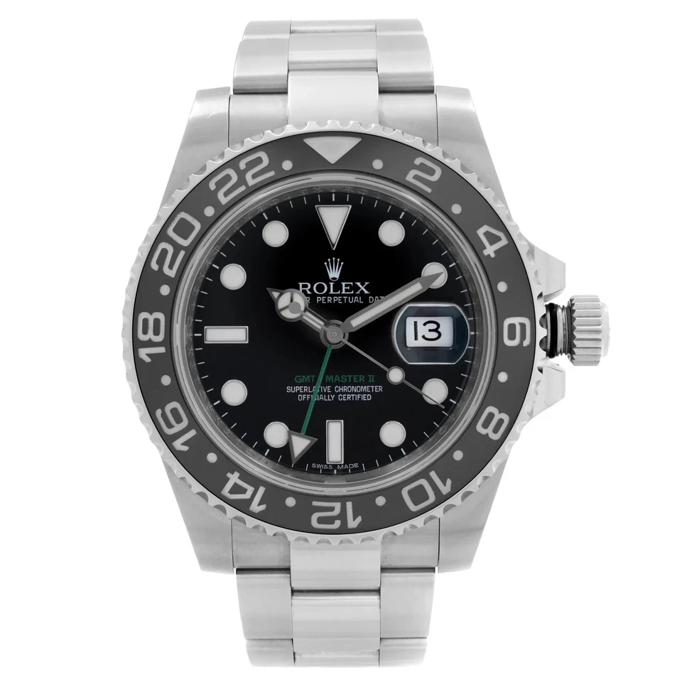 Rolex GMT Master II 40 mm acero cerámica esfera negra reloj automático para hombres 116710LN