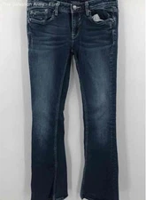 Vigoss Womens Blue The Chelsea Coin Pocket Denim Slim Bootcut Jeans Size 28