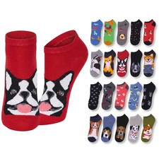 Tipi Toe Womens 20 Pairs Colorful Novelty Patterned Low Cut/No Show Socks