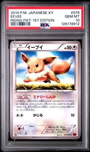 2014 POKEMON JPN XY RISING FIST 1ST ED #075 EEVEE PSA 10