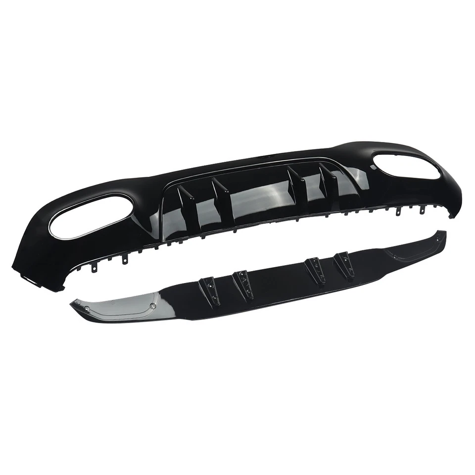 For Mercedes-Benz W177 Gloss Black A45 Look Rear Diffuser Bumper Lip Set - Imagem 4 de 4