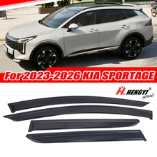FOR 23-2026 KIA SPORTAGE STICK ON GLOSS BLACK WINDOW VISOR RAIN GUARD DEFLECTOR
