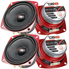 4 Pack DS18 4" Midrange Loudspeaker 200 Watts Max/100W RMS Car Audio PRO-X4M