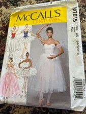McCalls Adult WOMENS BALLERINA COSTUME PATTERN- SIZE 6-14
