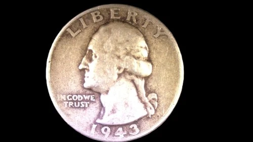 1943-S Washington Quarter Very Fine Filled D Mint Mark 90% Silver