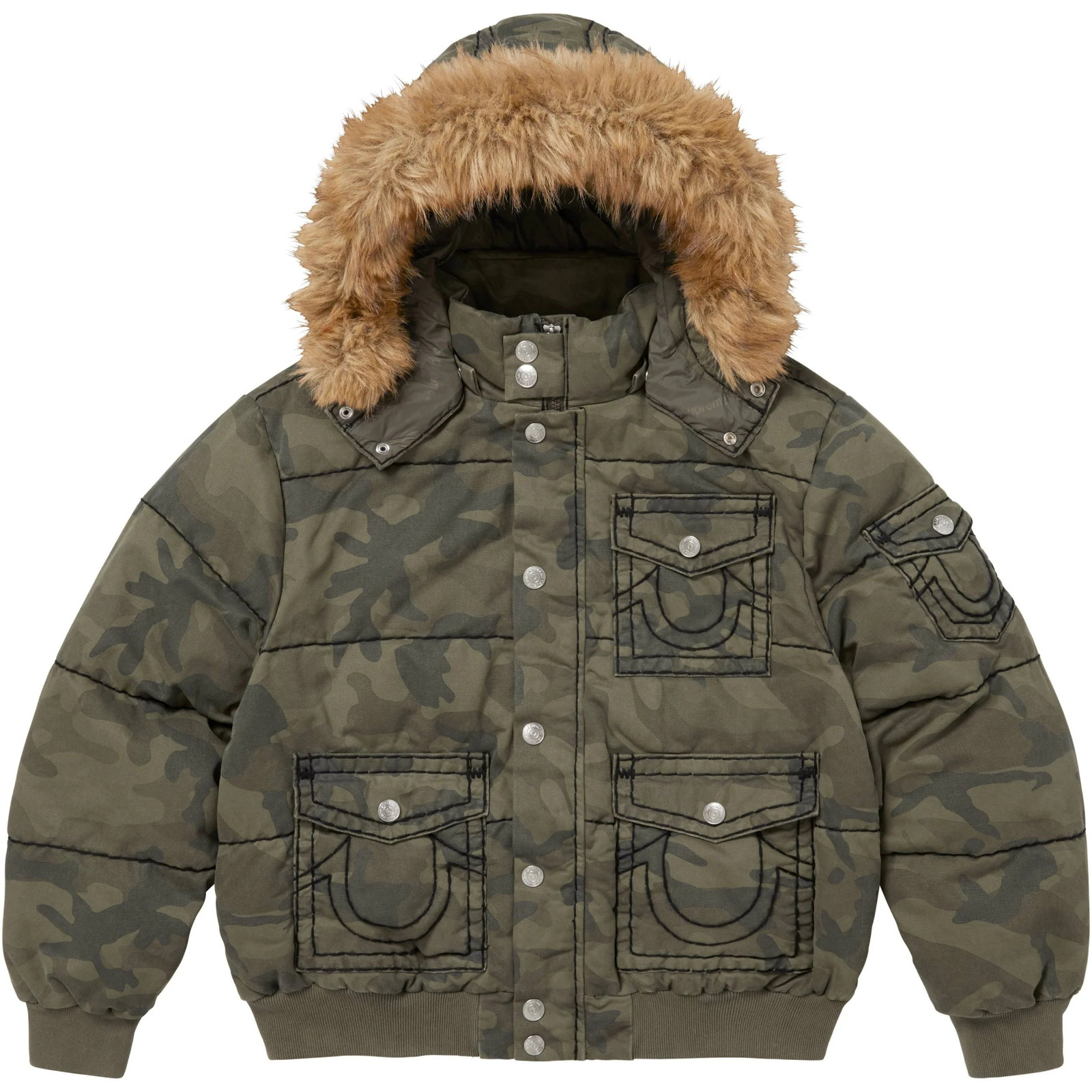 Supreme x True Religion Puffer Jacket Black Indigo Camo 3colors FW25