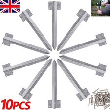 Pack of 10 x Railway Sleeper Brackets Garden Edging Border Metal Edging Stakes