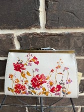 NWT Patricia Nash MILINA Frame Crossbody Clutch CHALK WHITE Aegean Blooms