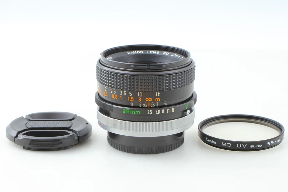 Probado [COMO NUEVO] Canon FD 28mm f3.5 S.C. Lente de montaje MF FD gran angular de JAPÓN Foto 2 de 4