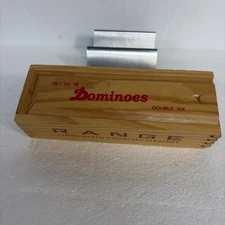 Set of 28 Dominoes Double Six In Original Dovetail Wooden Box