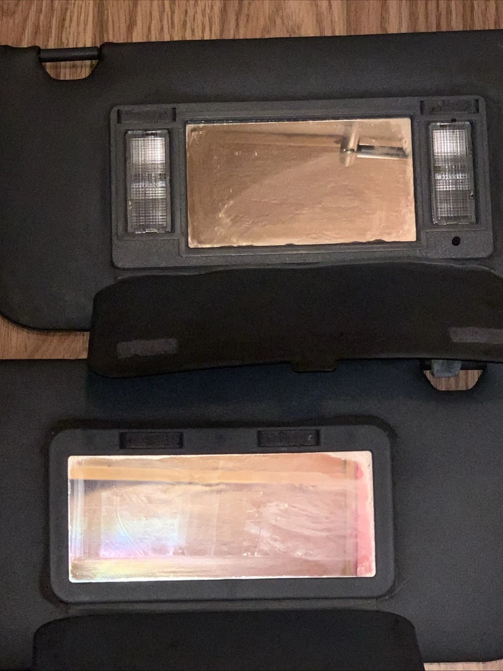 Parasoles de fábrica Ford Escort GT con espejo para conductores pasajeros gris 1988 RARO Foto 3 de 4