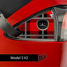 Tartan Plaid Tesla Charge Port Wrap  Model S