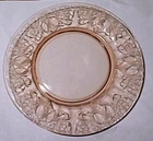 Rare Central Depression Glass Pink Dessert Plate Morgans Fairies 7.25”