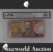 New Zealand 100 Dollars 1999 P 189a Polymer UNC PMG 65 EPQ