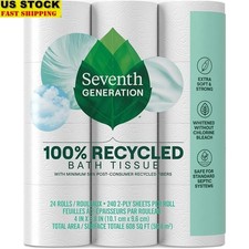Eco Friendly 2 Ply Toilet Paper Recycled Chlorine Free 48 Rolls Septic Safe New