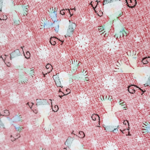 2.22 Yrd 100% Cotton Quilting Fabric Trenas Little Bit of Christmas Snowman Joy - Picture 5 of 6