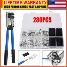 280PCS Silver Lugs Ring Terminals Bare Battery Welding Crimp Wire Connectors set