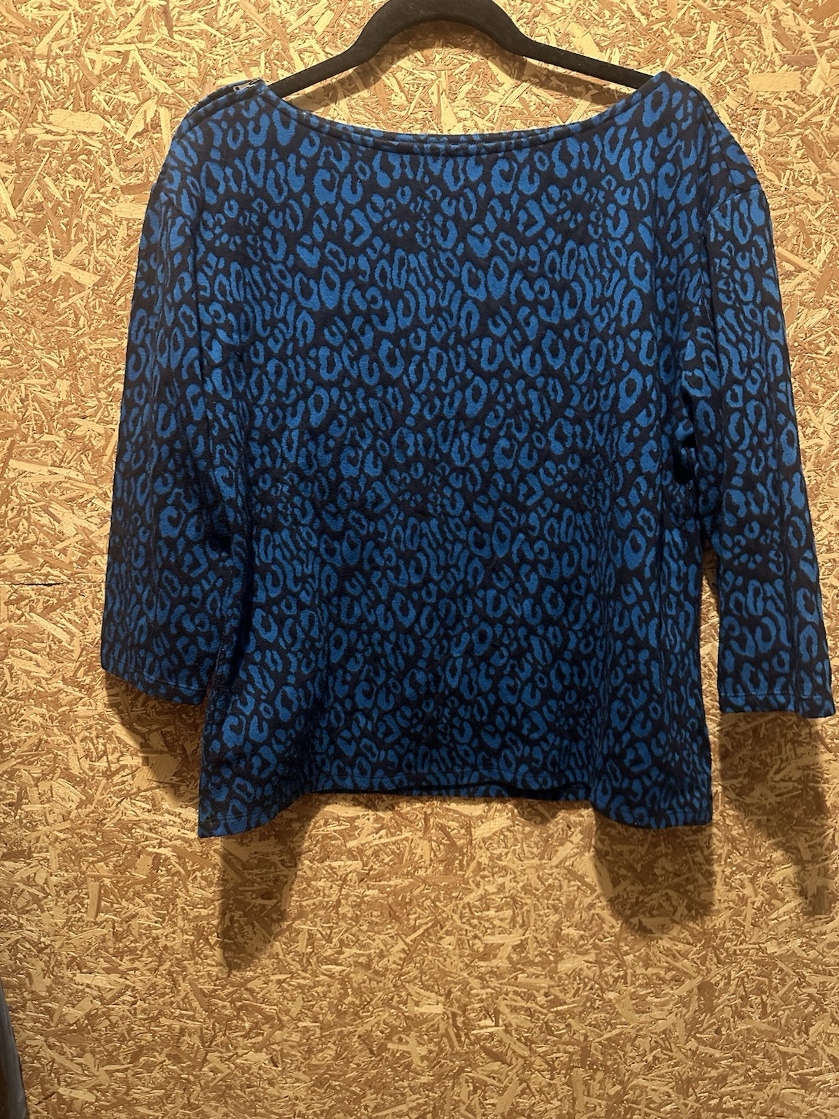 Talbots Women’s Blue/Black Lightweight Geometric Print Sweater Size L