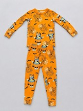 Bluey Halloween Pajama Set 3T Orange Pumpkin Long Sleeve Pants Kids