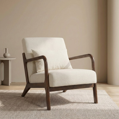 Mid Century Modern Accent Chair Wood Frame Upholstered Armchair