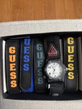 Box Rare Vintage Guess Watch Athletic WaterPro 50 Meters Wristbands Bag NEW