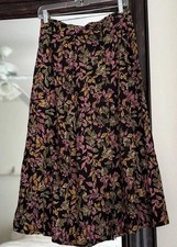 Vintage Sag Harbor Floral Print Midi Skirt Size Medium Spring Cottagecore